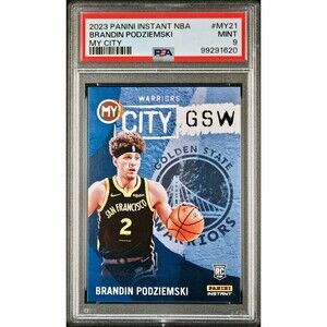 Brandin Podziemski 2023 Panini MyCity Rookie NBA #MY-21 Card PSA 9 Mint